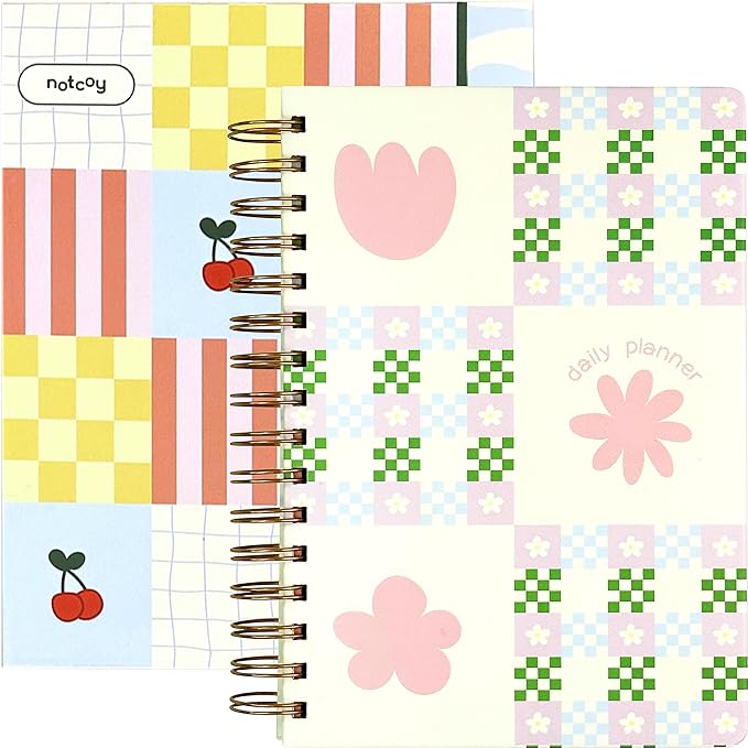 Daily Planner Organizer Notebook - To Do List 6-Month Undated Daily Planner with 180 Daily & 26 Weekly Pages - Aesthetic Checklist Notebook Planner for Passion, Goal & Work - Notcoy Honey Basket