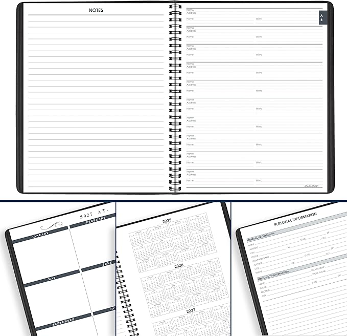AT-A-GLANCE 2026 Planner, Monthly, 8" x 10", Large, Black (701300526)