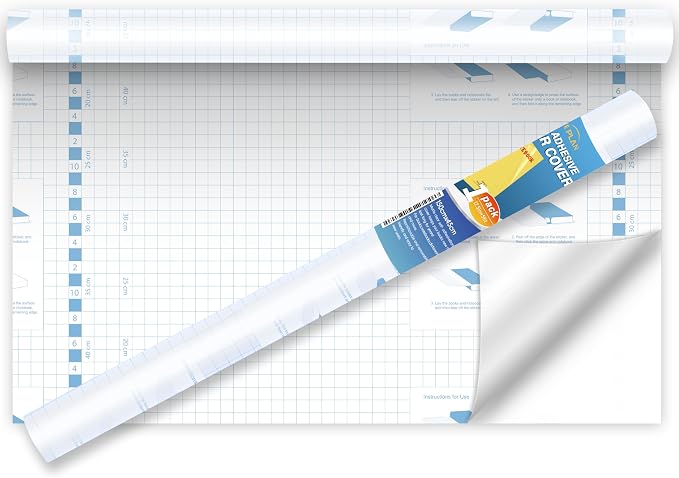 Yeplan Clear Contact Paper Roll,17.5 in x 5 ft,Self Adhesive Book Cover Paper Clear Protector for Crafts Paperback Textbook Hard Covers Documents