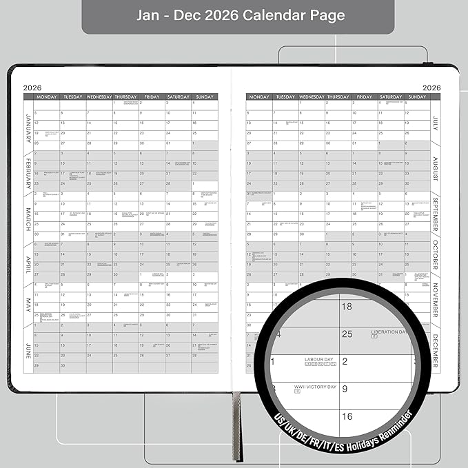 2026 Appointment Book & Planner - January 2026 - December 2026, Daily Hourly Planner, 5.75" X 8.25", 60-Minute Interval, Faux Soft Leather Cover, Premium Paper, Academic Calendar, Pen Holder, Inner Pocket