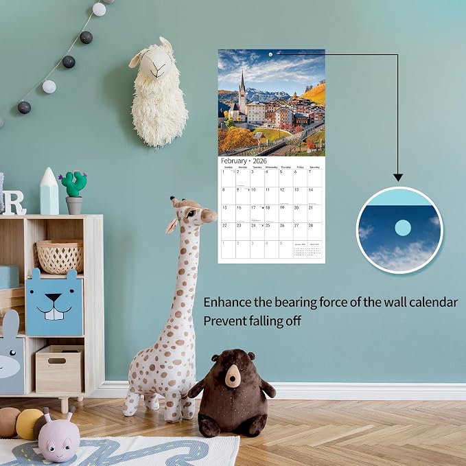 2026 Wall Calendar,Calendar 2026, November 2025 - December 2026, Wall Calendar Italy, 12" x 24" Opened,Full Page Months Thick & Sturdy Paper for Calendar Organizing & Planning