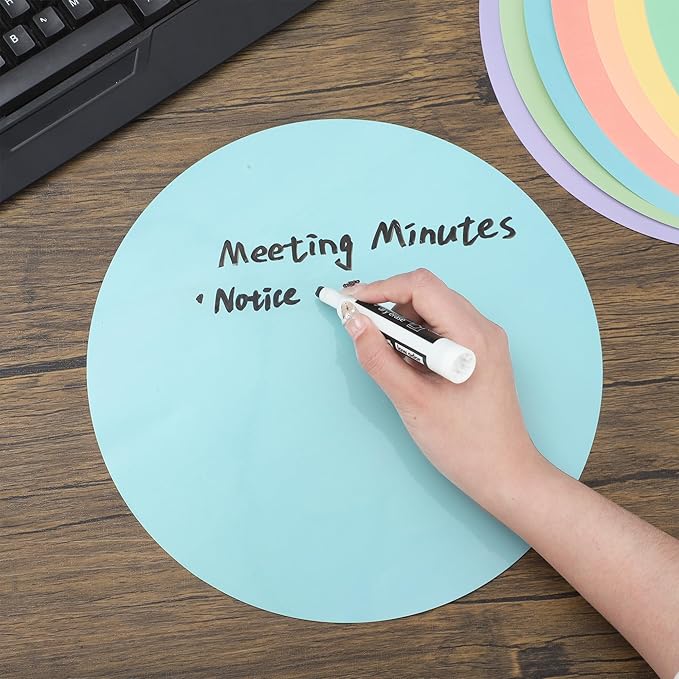 24 PCS Colorful Dry Erase Dots for Classroom Table 11in Dry Erase Circles Marker Stickers 8 Colors Removable Spots Sticker Wall Decals for School Classroom Teachers Students Whiteboard Desk Wall Decor