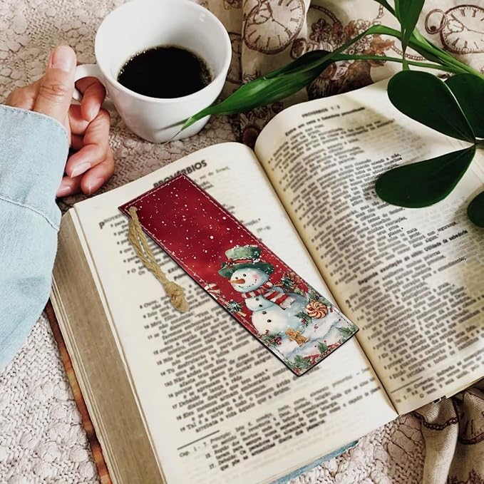 Bookmarks for Adults Personalized Bookmark Christmas Snowman Scarf Bookmark for Book Lovers Bookmarks for Reading Lovers