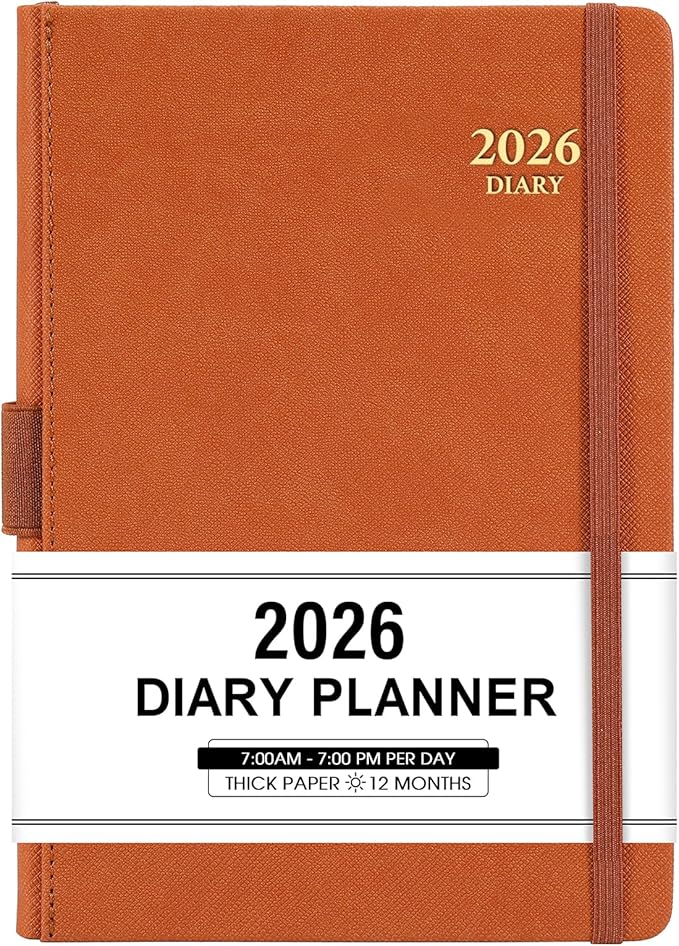 2026 Appointment Book & Planner - January 2026 - December 2026, Daily Hourly Planner, 5.75" X 8.25", 60-Minute Interval, Faux Soft Leather Cover, Premium Paper, Academic Calendar with Pen Loop, Inner Pocket