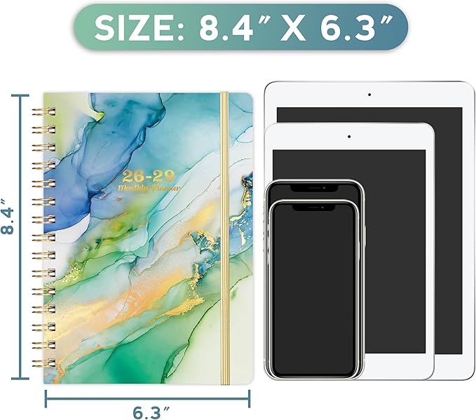 2026-2029 Monthly Planner - 3 Year Monthly Planner 2026-2029 with Monthly Tabs, Jul. 2026 - Jun. 2029, 6.3" x 8.4", 26-29 Monthly Calendar - Green