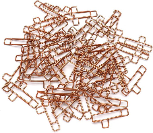 50Pcs Rose Gold Cross Paper Clips, Versatile Bible Paper Clips Journaling Paper Clip, Great Bookmarks for Bible Study Supplies/Christian Office and Home