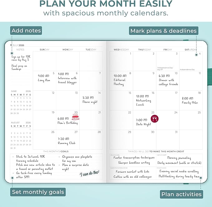 Clever Fox Planner PRO Schedule Dated (Jan 2026–Jan 2027) – Weekly & Monthly Life Planner with Time Slots, Appointment Book and Daily Organizer to Increase Productivity, A4 Hardcover – Dark Teal