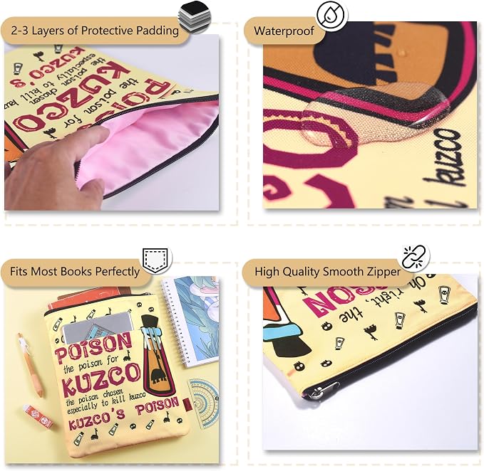 Book Sleeve for Book Lovers, Bookish Book Protector, Book Covers for Paperbacks, Washable Fabric, Book Sleeves with Zipper, Medium 11 Inch X 8.7 Inch