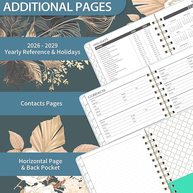 2026-2029 Monthly Planner/Calendar - 3 Year Monthly Planner 2026-2029, July 2026 - June 2029, 6.3" x8.4", 3 Year Calendar with Tabs, Hardcover, Inner Pocket