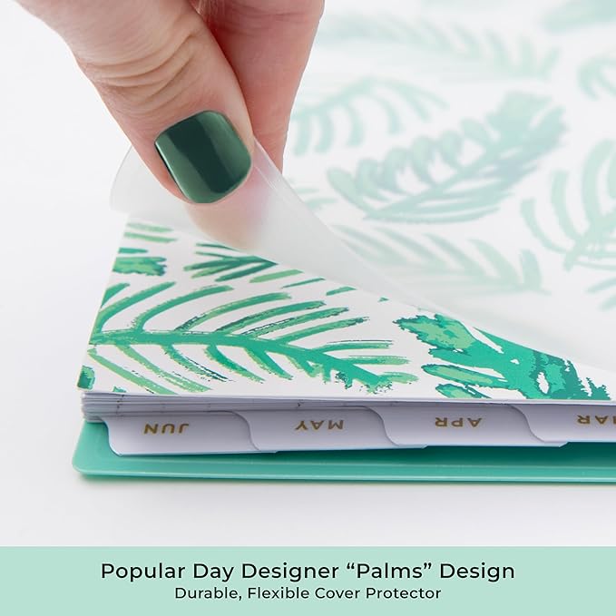 Blue Sky Day Designer 2026-2027 Weekly and Monthly Academic Year Planner Calendar, July 2026 - June 2027, 8.5" x 11", Flexible Cover, Laminated Tabs, Storage Pocket, Includes Stickers, Palms