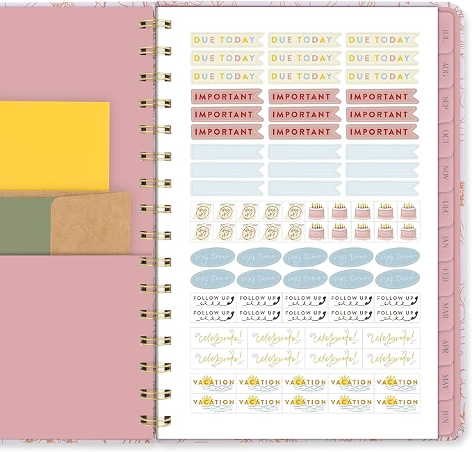 Cambridge Planner 2026-2027 Weekly & Monthly Academic 12-Month July-June, 5-1/2" x 8-1/2", Pen+Pillar, Sketched Floral (PP25-200A)