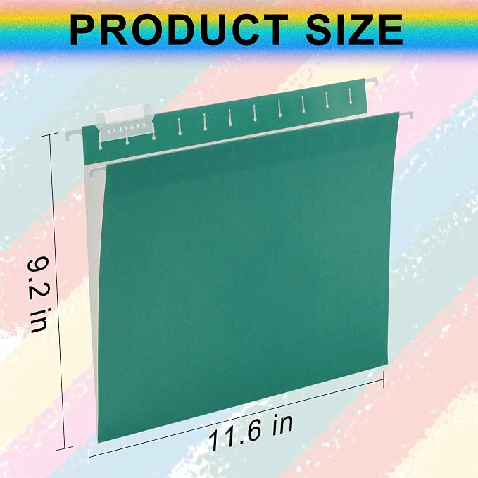 pmybupo Hanging File Folders 50 Pack – Green Hanging File Folders Letter Size,1/5 Cut Filing Cabinet Folders – Reinforced Hanging Files