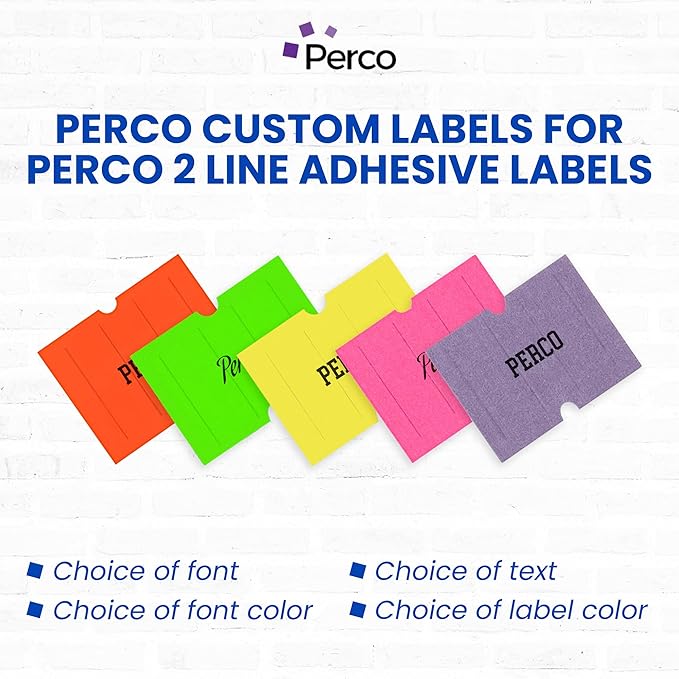 Custom Price and Date Labels for Perco Pro 2 Line Guns - Choose Color, Font and Imprint - 4 Sleeves, 24,000 Labels