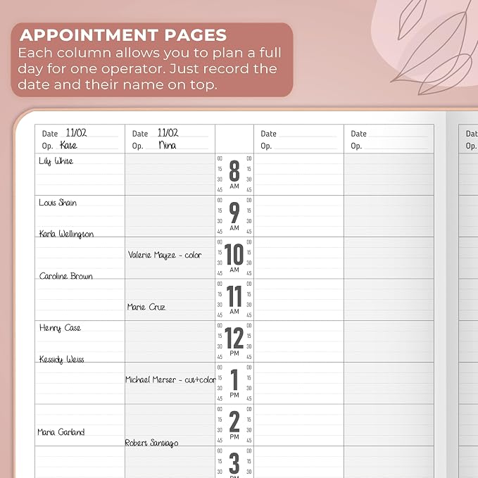 GoGirl Salon Appointment Book – Reservation Book for Beauty Salons, Spas, Hair Stylists, Estheticians – Appt Booking Planner, 7x10″ (Rose Gold)
