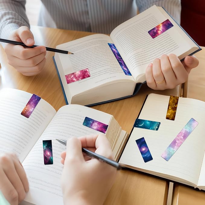 96Pack Magnetic Bookmarks Bulk Book Marks for Reading Women Men Adults Book Lovers Gifts, Cute Bookmarks Magnet Bookmark Clips Magnetic Page Markers Pretty Funny BookMarker (Night Sky)