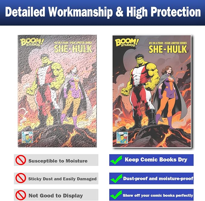 100ct Current Comic Book Bags and Boards-Reusable Boards,Bags 4.7 Mil Acid-Free Crystal Clear，100 Comic Book Sleeves and 100 Thick Comic Book Boards，Archival Quality，Applicable to Most Comic Books