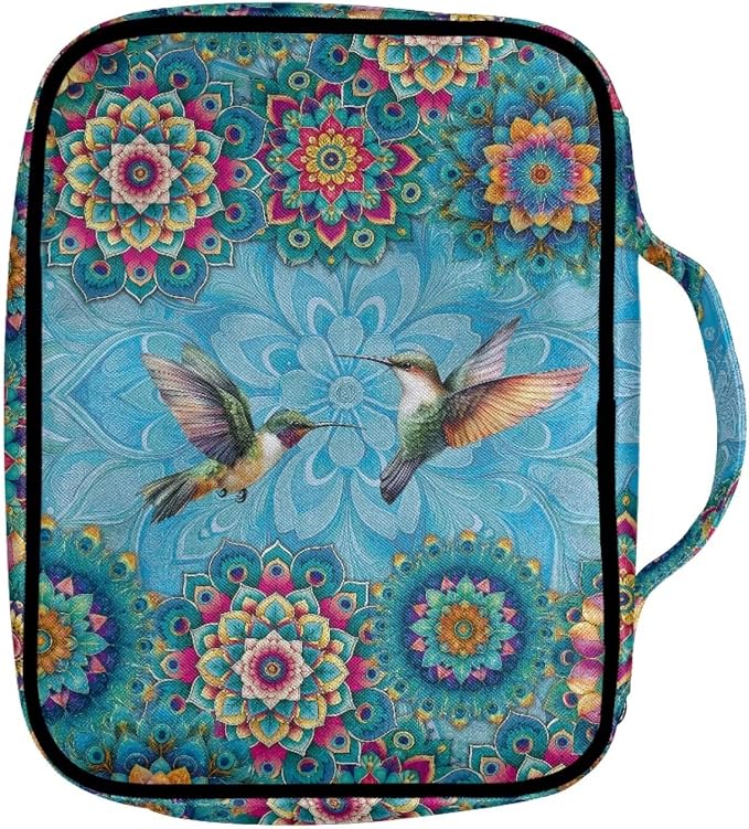 Coldinair Boho Mandala Bible Covers for Women Bible Case with Bookmark Large Carrying Book Case Church Bag Protective with Pocket and Zipper
