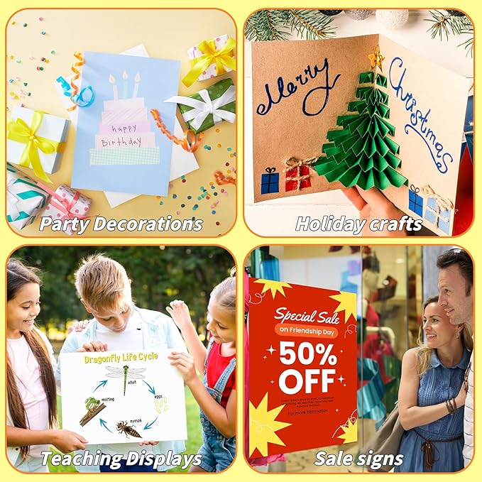 60 Pack Large Poster Board 30 Assorted Color Colored Posterboard Paper Bulk 22 x 28 in 250 GSM Thickness Cardstock Blank Vision Boards for School Drawing Craft Projects DIY Party Display Supplies