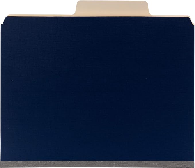 Smead SuperTab Classification Folder with SafeSHIELD Fasteners, Oversized Tab, 2 Dividers, 2" Expansion, Letter Size, Dark Blue, 10 per Box (14010)