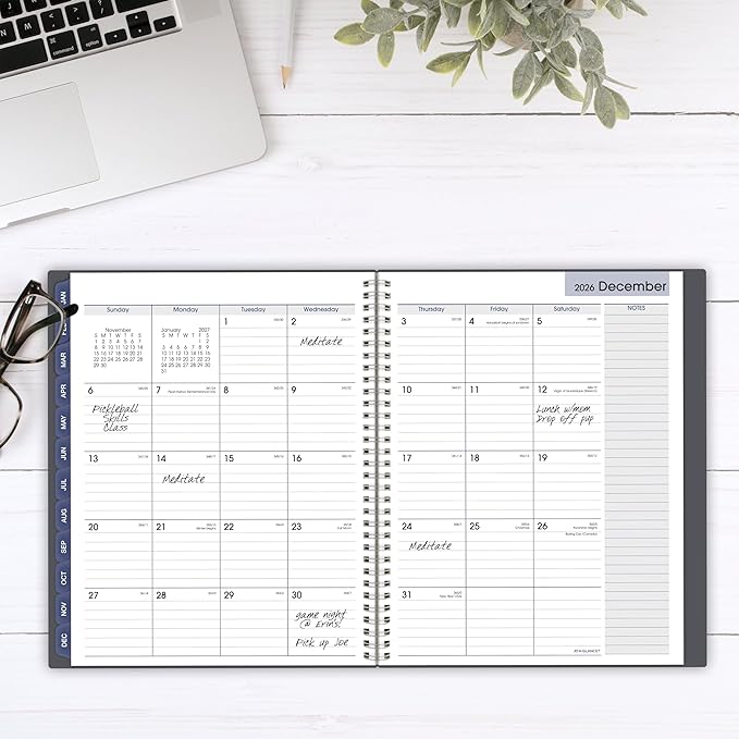 AT-A-GLANCE 2026 Appointment Book Planner, Weekly & Monthly, 8-1/2" x 11", Large, Quarter-Hourly, DayMinder, Gray (GC5200726)