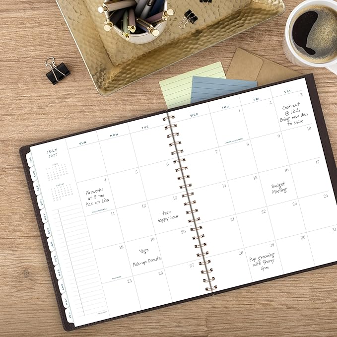 AT-A-GLANCE Planner 2026-2027 Weekly & Monthly Academic 13-Month July-July, 8-1/2" x 11", Signature, Brown (YP905A09)