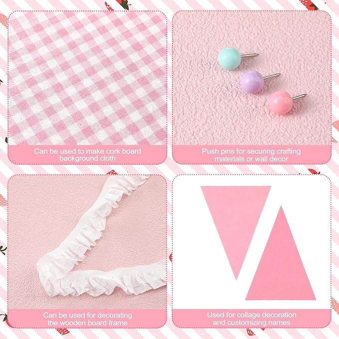 Marspark Pink Vision Board Kit, Cute Push Pins DIY for Wall Corkboards, Vision Boards, Office & Craft Projects (Not Including Board)
