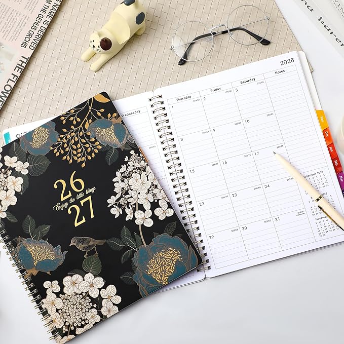 Planner 2026-2027 - Academic Planner 26-27, Jul.2026 - Jun.2027, 8" x 10", 2026-2027 Planner Weekly Monthly with Colorful Tabs, Twin-wire Binding, Back Pocket
