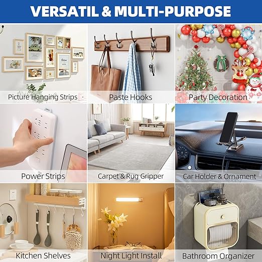 3M Double Sided Tape 1"×16.5Ft, Mounting Tape Heavy Duty No Residue, Removable PE Foam Tape Strips, Extra Strong Adhesive Tape Waterproof for Walls Home Office Decor Crafts Paint Picture Poster