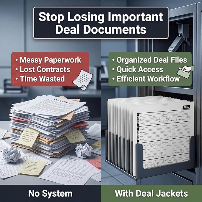 Sabary 100 Pcs Vehicle Dealer Jackets 9 x 12 Inches Printed Vehicle Deal Envelopes Car Sales Deal Folders Auto Dealers Envelopes for Office Dealership Supplies File Jackets(White)