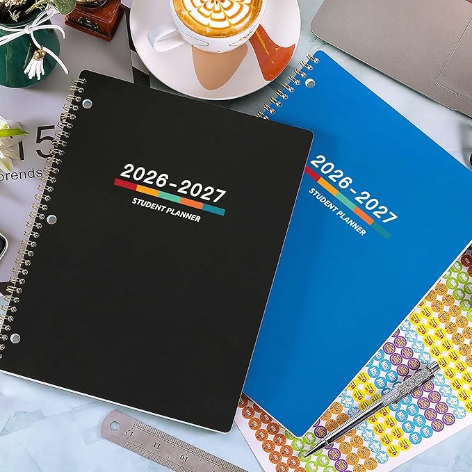 Student Planner 2026-2027 - Academic Planner 2026-2027, July 2026 - June 2027, 11" × 9", Weekly Lesson Planners, Monthly & Weekly School Planners for Middle/High School, Stickers, Week's Goals, Tabs