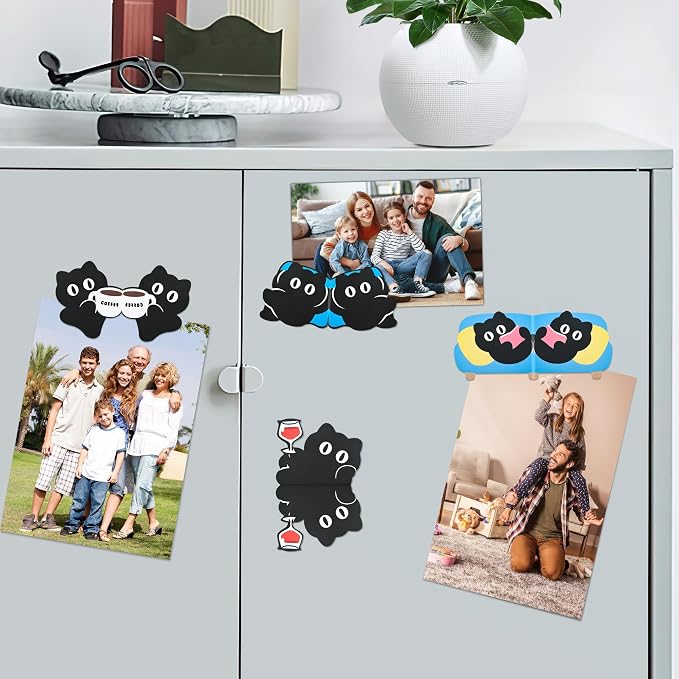 Cat Magnetic Bookmark, Kawaii Fridge Magnets,12PCS Cute Bookmarks, Funny Black Cat Book Marks, Refrigerator Decoative Magnet, Photo Magnets, Book Maker for Women, Mom, Book Lovers, Cat Lover, Bestie