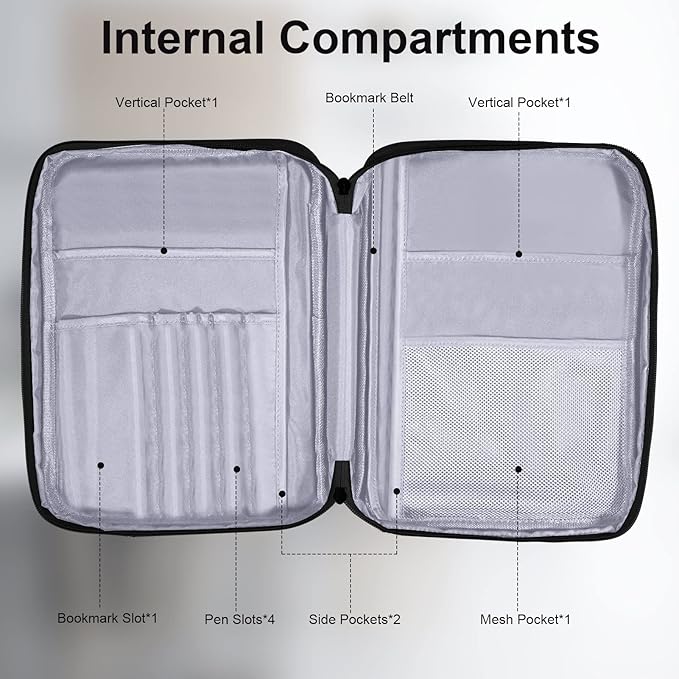 Bible Cover for Men Women, Zippered Bible Carrying Case Bible Protective Bag with Handle and Adjustable Shoulder Strap, Bible Bag for Women Men Kids (Black)