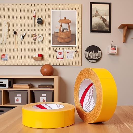 Double Sided Tape Heavy Duty,Extra Large Universal High Tack Mounting Tape, Strong Wall Adhesive Strips Fiberglass Mesh, Sticky Resistant Clear Tape,Picture Poster Decor, Adhesives and Fasteners