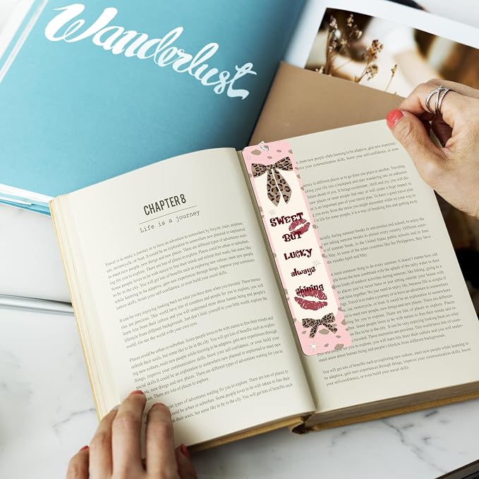 Cute Metal Bookmarks, Y2K Pretty Girly Bookmark Page Clips with Pink Bow, Charm Romance Book Accessories Gift for Reading Women Book Lovers
