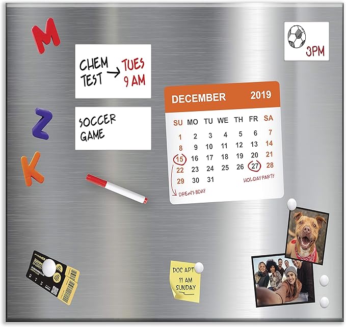 Essentially Yours Magnet and Message Board | Jumbo 30 x 35 x 0.7 Inch Magnet and Message Board | Mountable Steel Bulletin Board