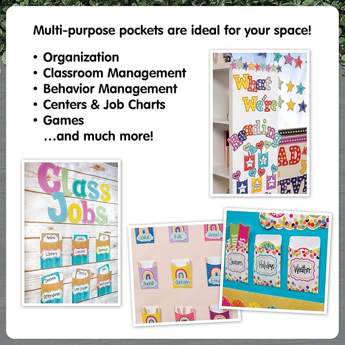 Teacher Created Resources Modern Farmhouse Library Pockets - Multi-Pack