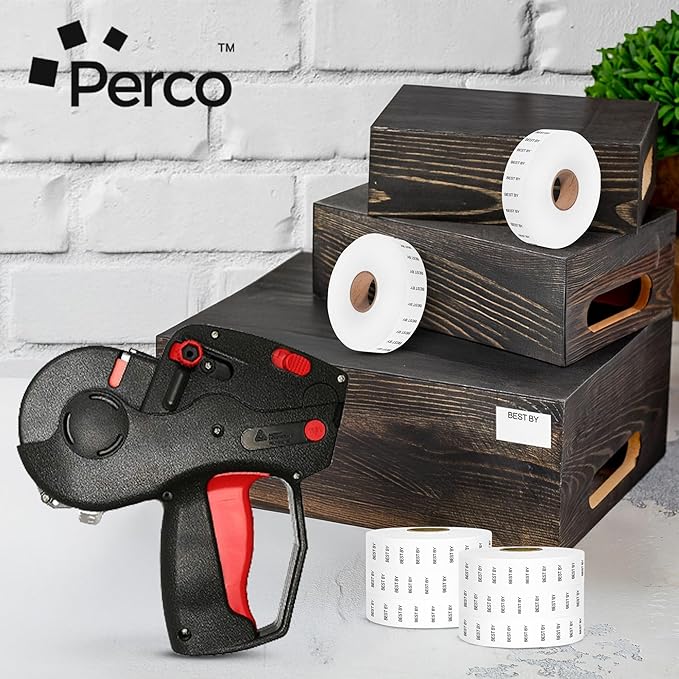 Perco Best BY Labels for Monarch 1131 Price Gun - Buy 2 Sleeves Get 1 Free! 24 Rolls, 60,000 Labels
