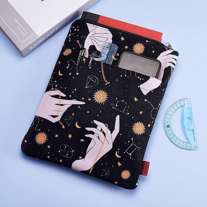Book Sleeve for Book Lovers, Bookish Book Protector, Book Covers for Paperbacks, Washable Fabric, Book Sleeves with Zipper, Medium 11 Inch X 8.7 Inch