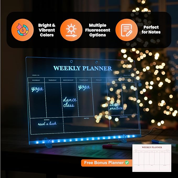 Led Drawing Board,13 Light Effects, Include Adapter, Drawing Paper, Glow Doodle LED Note Board with Colors, Neon Light Up Drawing Tablet, Gifts for Kids, Easter Gifts for Girls, Birthday Gift Ideas