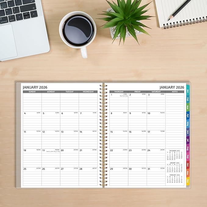 2026 Appointment Book - January - December 2026, Appointment Planner with Weekly ＆ Monthly Spread, 8.5'' x 10.5'', Large, 15 Minute Increments, 2026 Daily Planner with Pockets, Tabs, Flexible Cover