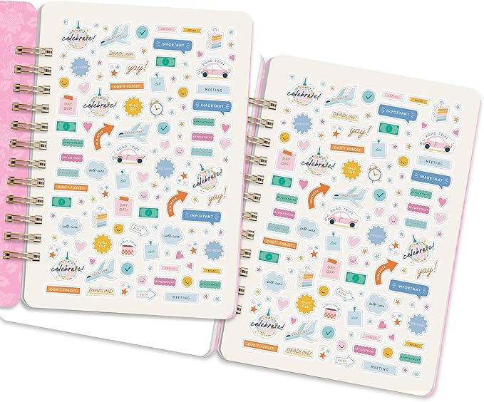 Orange Circle Studio Academic Planner 2026, Bella Flora, Do It All Planners, 17-Month Wire-O Bound Planner for School or Work, Dotted Grid Week-Per-Spread View, To-Do Lists, Budget & Goal Trackers
