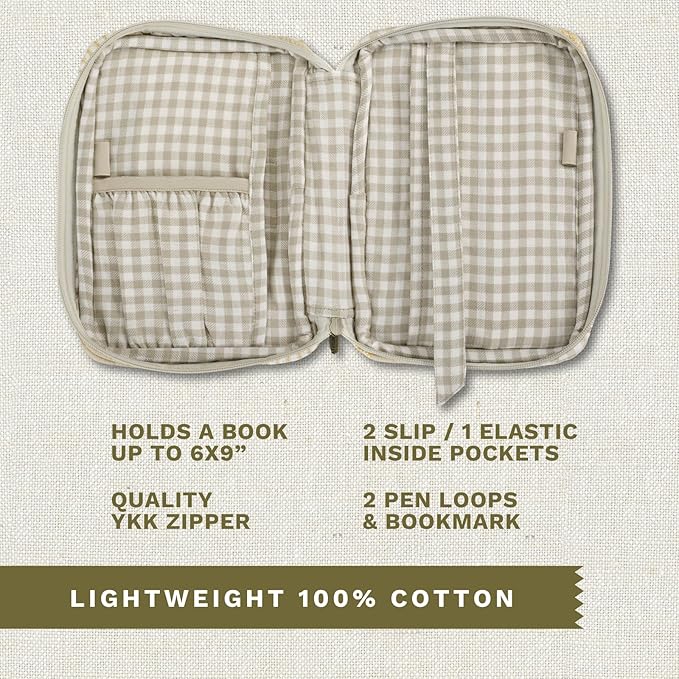 Bella Taylor Small Bible Cover for Women, Quilted Cotton Fabric Bible Case for 6 x 9 inch Bibles, Prairie Meadow Patch