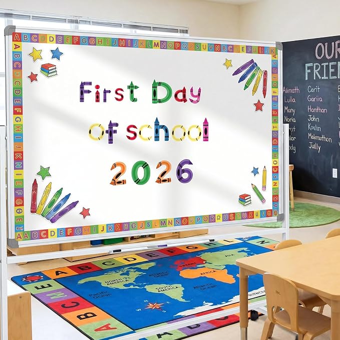 221 Pcs Crayon Bulletin Board Letters, Round Alphabet Number Punctuation Symbol Combo Letter Cutouts, Colorful Classroom Decoration for Summer School Chalkboard Whiteboard Poster Wall