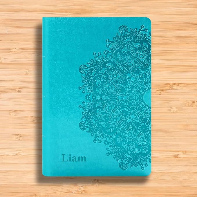 Personalized KJV Reference Holy Bible Teal Faux Leather Large Print Size | Custom with 1 Row of Text | Gift for Christian & Religious Celebrations