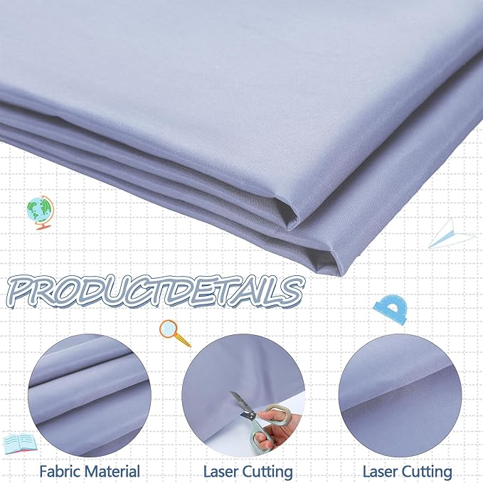 Mindsoft Bulletin Board Fabric 48 '' x 107 '' Class Fabric for Classroom Bulletin Board Decor, Pillows, Curtains, Crafts(Gray)