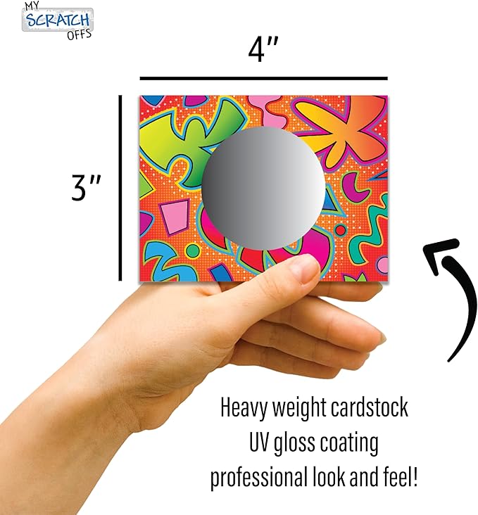 My Scratch Offs - Customizable Scratch-Off Cards Graffiti Design for Prizes, Classroom Rewards & Teacher Supplies, 50 Pack