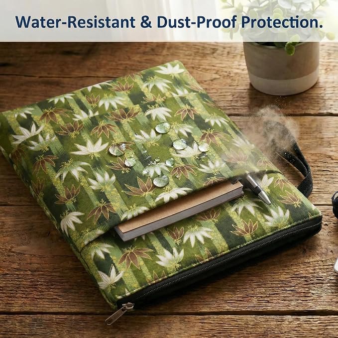 Book Sleeve for Paperbacks – Padded Book Cover with Zipper, Dust-Proof Protector Sleeve, Fabric Books Pouch Fit for Books Notebook Journal, Maximum 8x11inch