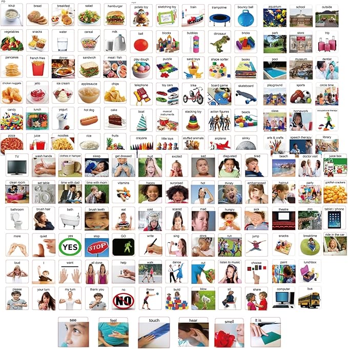 Smile4Autism Loose Visual Picture Cards, Receptive and Expressive Language, Speech Articulation Therapy, ASD, ADD, ADHD, Apraxia, & Stroke Patients