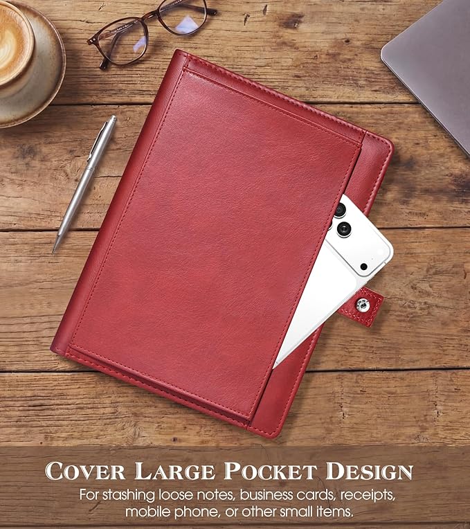 Planner 2026-2027, Academic Weekly and Monthly Calendar Planner from July 2026 - June 2027, Hardcover Leather Daily Agenda Book with Tabs, A5 College School Organizer for Student Teacher, Wine Red