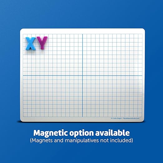Flipside Products 9" x 12" Two-Sided XY Axis Dry Erase Learning Mat, Flexible, Education Learning, Graph, Economical - 12 Pack